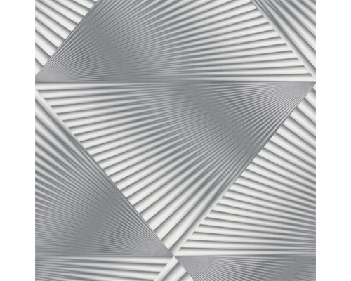 Vliestapete 10404-10 Spotlight Grafik silber Grafisches Tapetenmuster mit sich kreuzenden Dreiecken und Linien