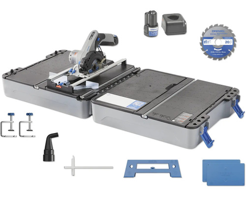 Mobile Sägestation Akku Dremel CS12V, 2 Ah, inkl. Akku und Ladegerät Dremel Sägetisch mit Kreissäge, Akku, Ladegerät und Zubehör