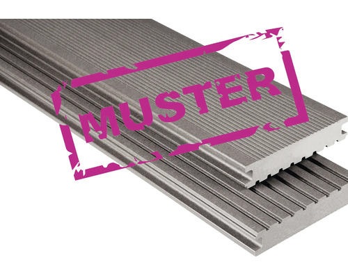 Muster von Terrassendielen aus Holz Kunststoff Verbundmaterial