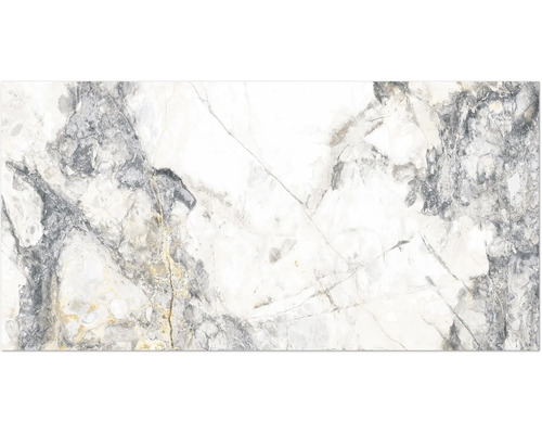 Feinsteinzeug Wand- und Bodenfliese Marble Riva gold 60 x 120 x 0,9 cm glänzend rektifiziert