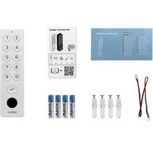 Tedee Keypad Pro mit Bedienungsanleitung, Batterien, Schrauben, Dübeln und Kabel
