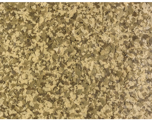 Detailaufnahme von Flockenfutter für Fische