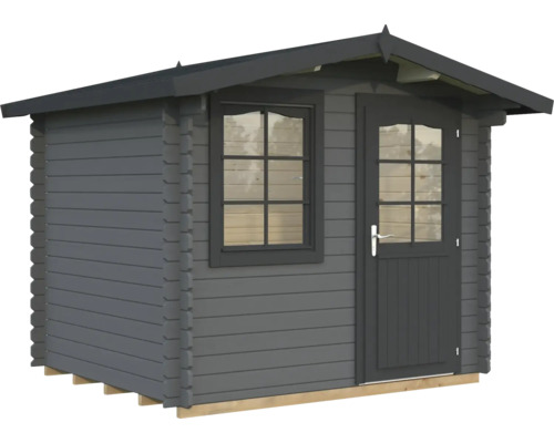 Gartenhaus Palmako Emma 4,6 m² inkl. Fußboden 290 x 250 cm dunkelgrau-anthrazit Gartenhaus aus Holz mit Fenster und Tür