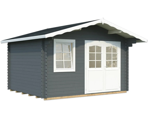 Gartenhaus Palmako Emma 10,4 m² inkl. Fußboden 426 x 380 cm dunkelgrau-weiß