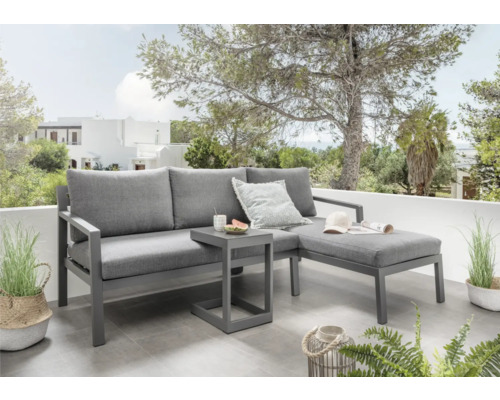 Balkonset Destiny MILANO 5 -Sitzer bestehend aus: 2 Sofas, Beistelltisch Aluminium anthrazit