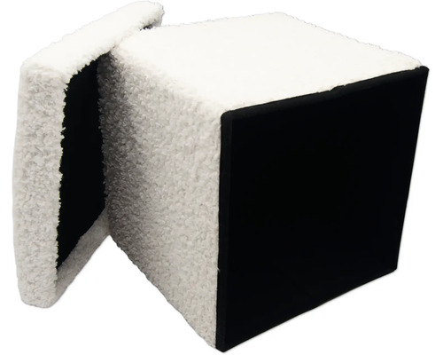 Würfelförmiger Hocker mit abnehmbarem Deckel