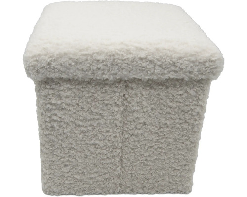 Hocker mit Teddyfellbezug