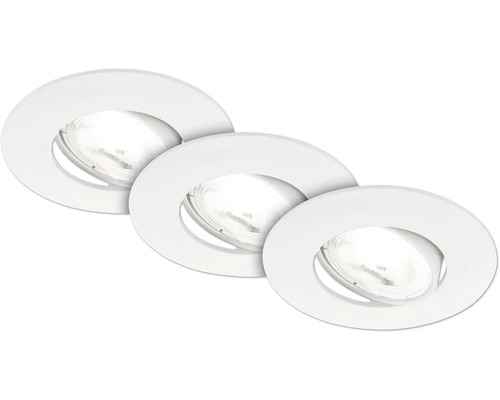 Drei runde Einbaustrahler