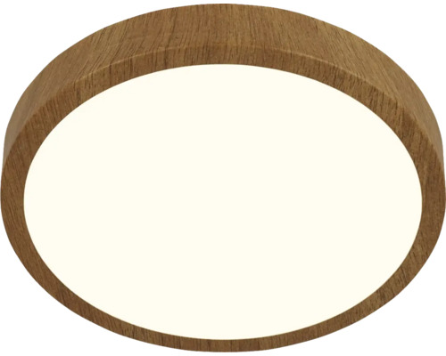 Runde Deckenleuchte mit Holzrahmen