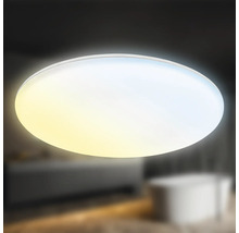 LED Deckenleuchte dimmbar IP54 36W 3800 lm CCT 2700- 6500 K HxØ 5,5x35 cm Rowny weiß Backlight + Fernbedienung
