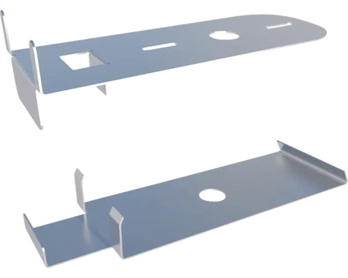 Zwei Metallhalterungen zur Befestigung