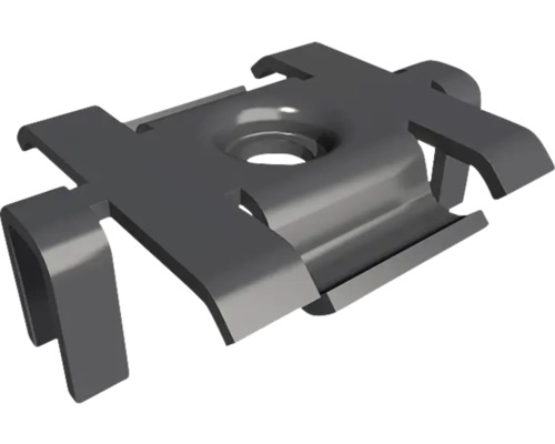 HS Terra Nutclip M inkl. Schrauben Edelstahl schwarz 22 x 10 x 30 mm Pack = 25 Stück Befestigungsclip aus Metall