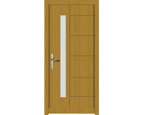 Haustür DW02 Kiefer/Eiche S12-Honig 1000x2100 mm DIN Links (nach innen öffnend)