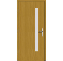 Holztür mit Glaseinsatz und Metallgriff
