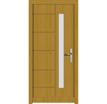 Holztür mit Glaseinsatz und Türgriff