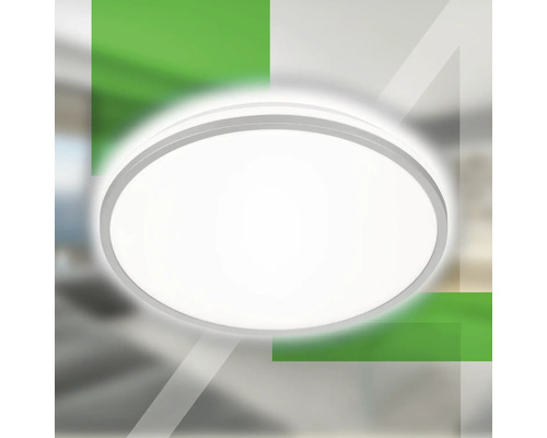 LED Deckenleuchte 8,5 W1800 lm 4000 K HxØ 6x33 cm Pulap chrom-matt/weiß Backlight Runde Deckenleuchte