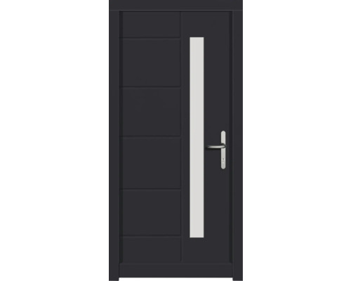 Haustür DW02 Kiefer RAL 7016 anthrazitgrau 1000x2100 mm DIN Rechts (nach innen öffnend)