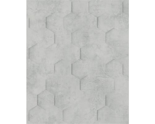 Vliestapete 34160 Loft Superior geometrisch grau Helle, hexagonale Wandfliese mit Betonoptik für Innenräume