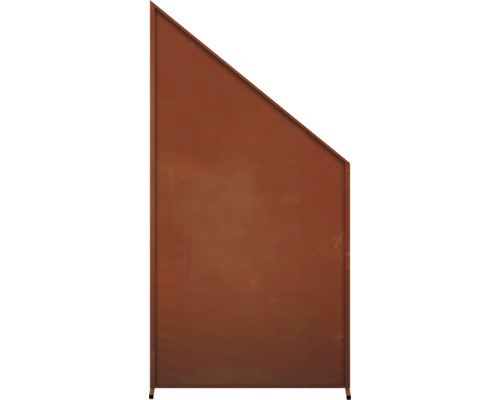 Sichtschutzwand, Abschlusselement Modern Art 6 102 x 193 cm rost Dachschrägenregal aus Holz