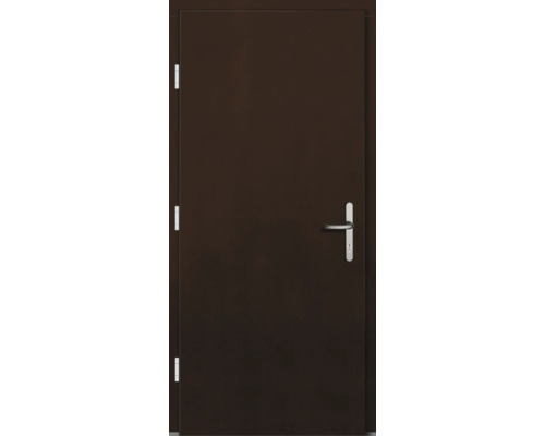 Braune Innentür mit silberfarbenem Türgriff