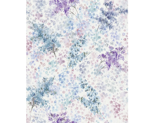 Vliestapete 47450 Flora Blümchen blau lila weiß Tapete mit Blumenmuster