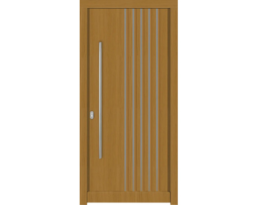 Haustür DW54 Kiefer/Eiche S22-Safran 1100x2100 mm DIN Links (nach innen öffnend)