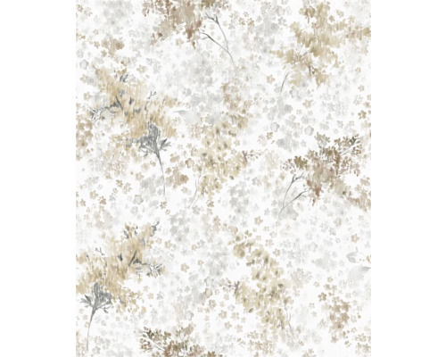 Vliestapete 47453 Flora Blümchen braun weiß Tapete mit floralem Muster