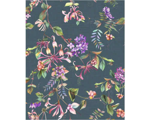 Vliestapete 47454 Flora Beeren lila grün Tapete mit Blumenmuster