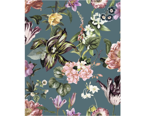 Vliestapete 47462 Flora Blumen grün rosa Blumentapete mit floralem Muster für die Raumgestaltung