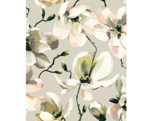 Vliestapete 47464 Flora Magnolie beige orange Tapete mit Magnolienblütenmuster
