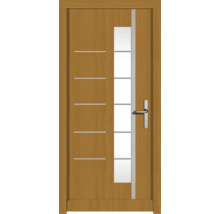 Holztür mit Glaseinsatz und Griff