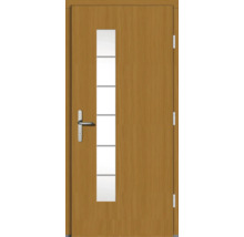 Holztür mit Glaseinsatz und Griff