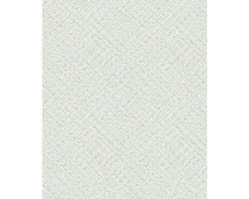 Vliestapete 47479 Flora geflochten grün Tapete mit Fischgrätmuster