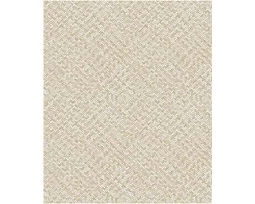 Vliestapete 47481 Flora geflochten beige Tapete mit Fischgrätenmuster