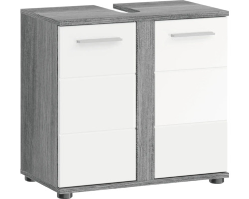 Waschbeckenunterschrank mit zwei Türen und mehreren Schubladen