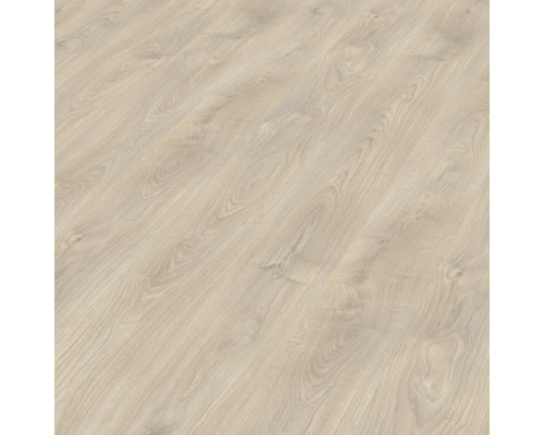 Laminat Nature Sense Belfort Eiche silber Landhausdiele 1292 x 193 x 7 mm Nahaufnahme eines Laminatbodens mit Holzstruktur