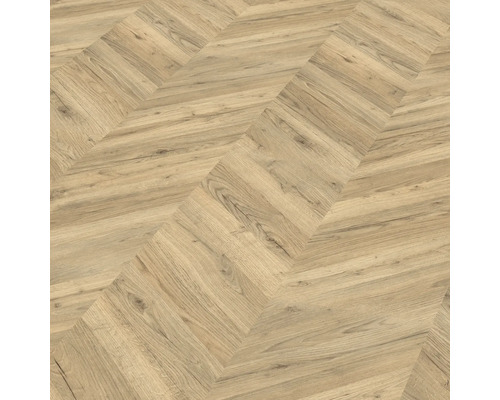 Laminat Nature Sense Rillington Eiche dunkel Landhausdiele 1292 x 327 x 8 mm Verlegung von Laminatboden in Fischgrätoptik