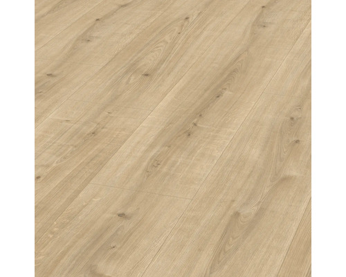 Laminat Nature Sense Ortega Eiche Landhausdiele 1292 x 327 x 8 mm Nahaufnahme eines Laminatbodens mit Holzoptik.
