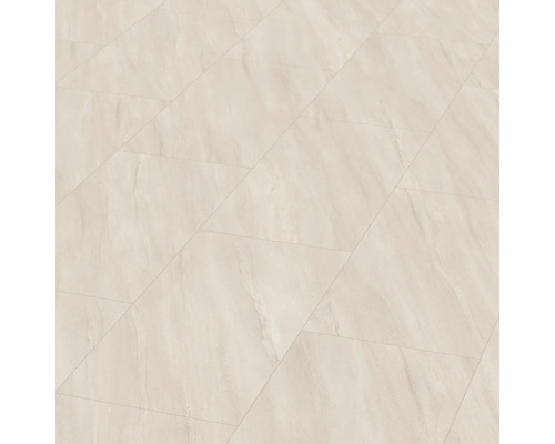Laminat Nature Sense Calvia Stein sandgrau Fliese 1292 x 327 x 8 mm Verlegter Bodenbelag mit Steinoptik