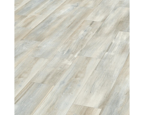 Laminat Nature Sense Abergele Eiche dunkel Landhausdiele 1292 x 193 x 8 mm Helle Laminatboden-Verlegung im Fischgrätmuster