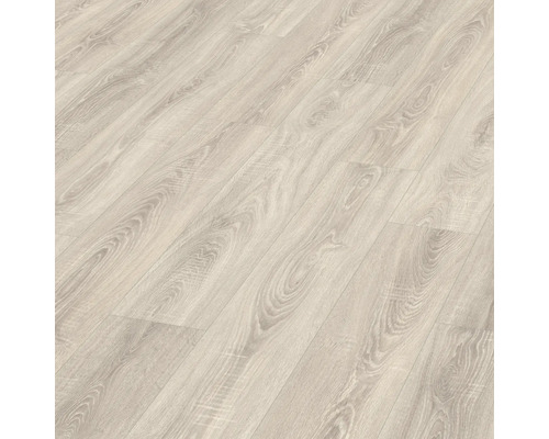 Laminat Nature Sense Toscolano Eiche hell Landhausdiele 1292 x 193 x 8 mm Heller Laminatboden mit Holzoptik verlegt