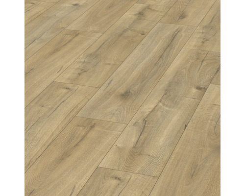 Laminat Nature Sense Loja Eiche braun Landhausdiele 1292 x 246 x 8 mm Verlegter Laminatboden in Holzoptik