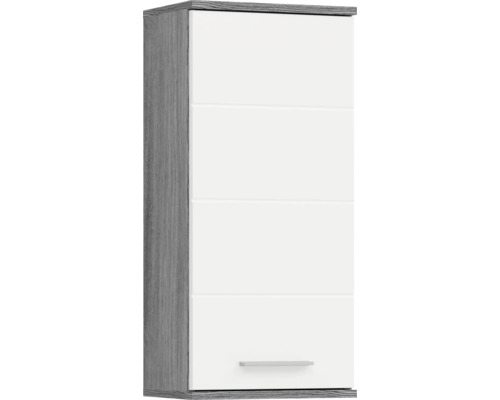 Xonox.home Hängeschrank Blake BxHxT 35 x 77 cm x 25 cm Frontfarbe weiß hochglanz / Korpus rauchsilber Hochschrank mit vier Türen und Griff