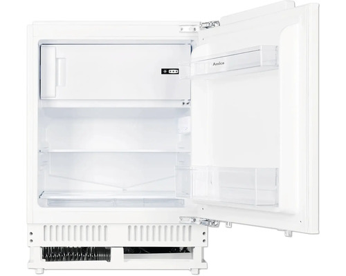 Geöffneter Amica Kühlschrank mit Gefrierfach