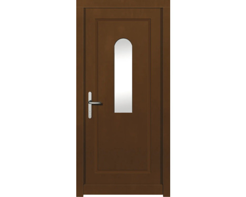 Haustür DW29 Kiefer/Eiche Aformosia 1000x2100 mm DIN Links (nach innen öffnend) Braune Haustür mit Glaseinsatz und Türgriff