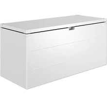Weiße Aufbewahrungsbox aus Kunststoff mit Deckel
