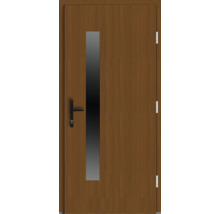 Holztür mit Glaseinsatz und Türgriff