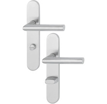 Langschildgarnitur WC AnsaPro Rio Grande Lochabstand 78 mm Edelstahl gebürstet