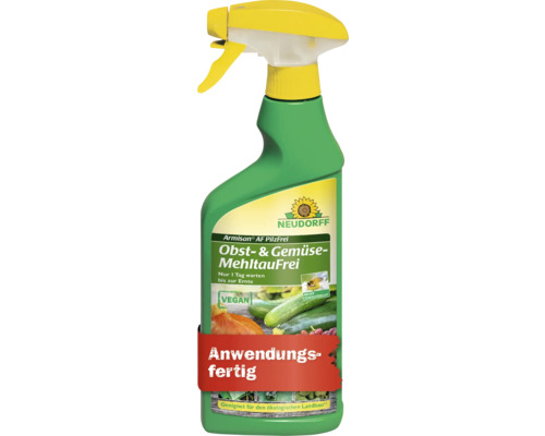 Pilzfrei Neudorff Armisan Obst- und Gemüse Mehltaufrei AF 500 ml, anwengungsfertige Sprühflasche gegen Pilzerkrankungen an Rosen, Gemüse und Obst, geiegnet für den ökolögischen Landbau, nicht Bienengefährlich, 1 Tag Wartezeit