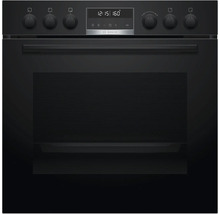 Schwarzer Einbaubackofen mit Bedienfeld und Bosch Logo